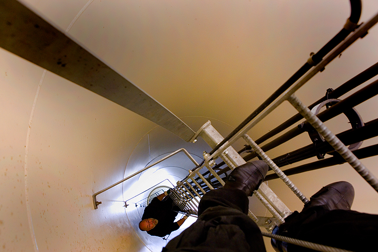 My feet on a 165 ft Vertical Ladder : Portsmouth : Rhode Island