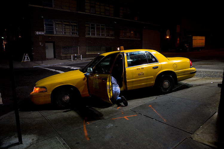 Praying for a clean cab : Car Wash Westside Highway : NYC