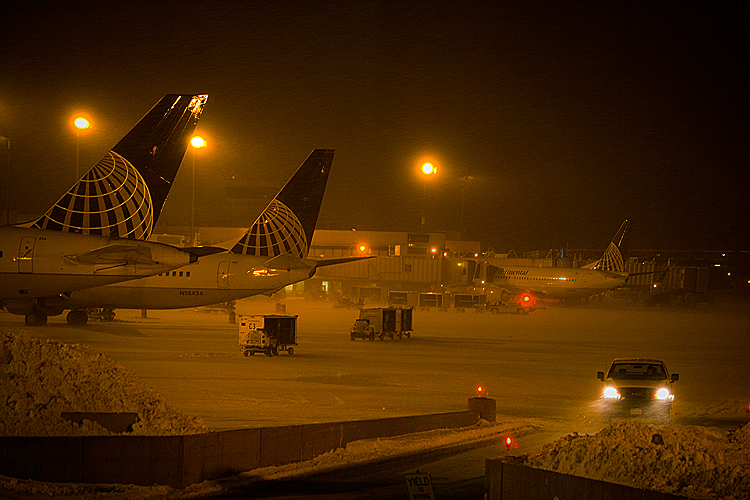 Snow at Cleveland : Ohio . USA