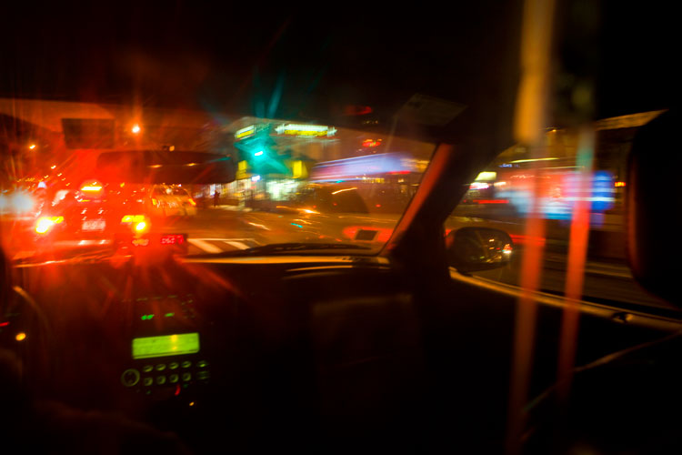 Back of a cab : 7th Av : NYC