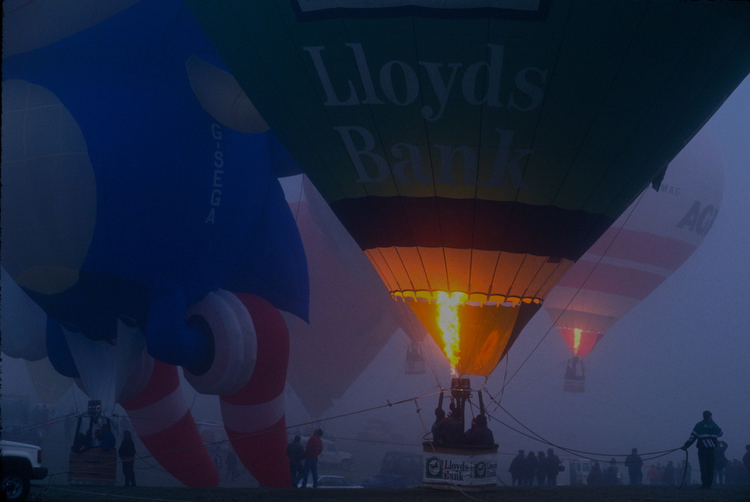 Hot Air Balloons in Fog : West Country : UK