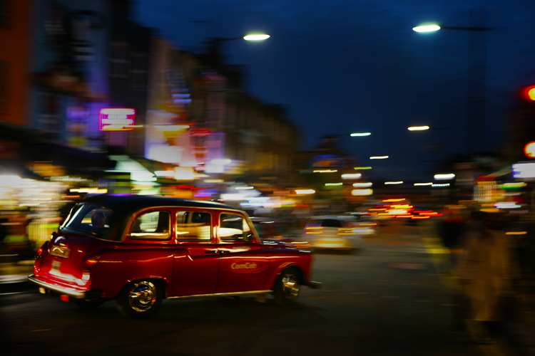 Red Black Cab in Camden : London UK