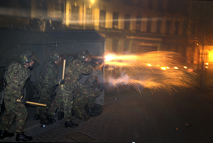 Blast from the Past : British Soldiers Firing on Republican Rioters : Derry
