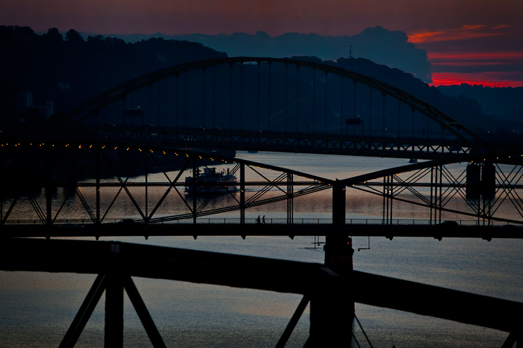 City of Bridges at Dusk : Pittsburgh : USA