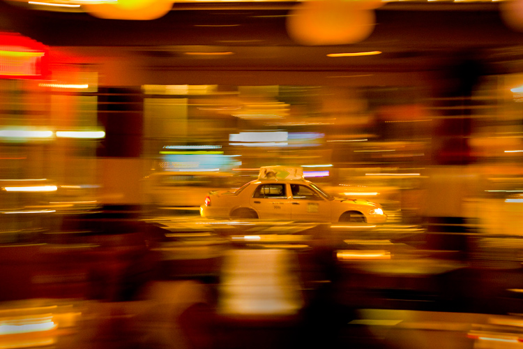 The Land of Mad Taxis At Midnight : 9th Av : NYC