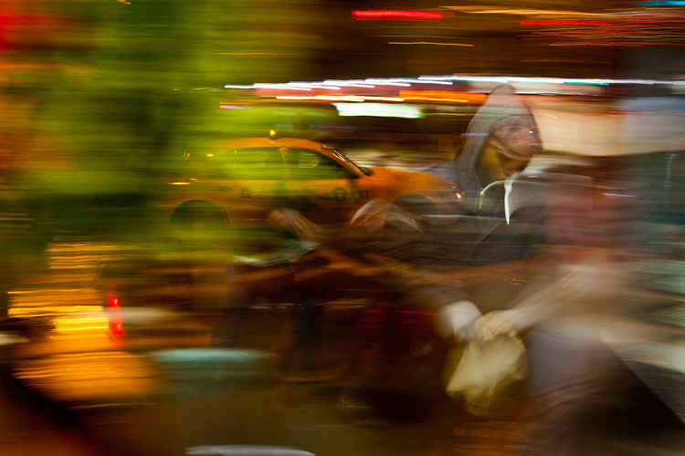 Man Taxi Blur : 23rd and 8th : NYC