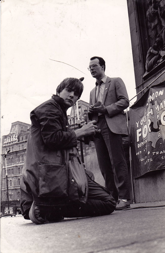 Jez at age 22 - Trafalgar Square, London