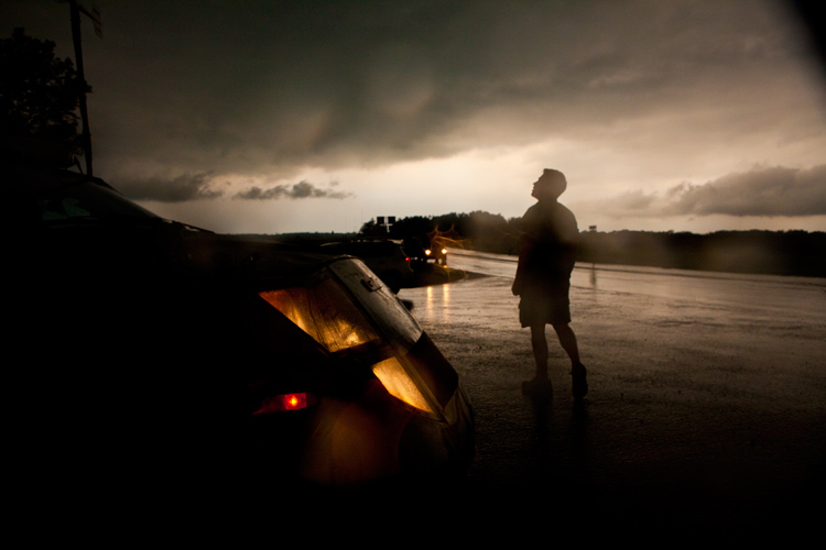 Reed Timmer from Storm Chasers Drives the Dominator into Hurricane Irene : USA
