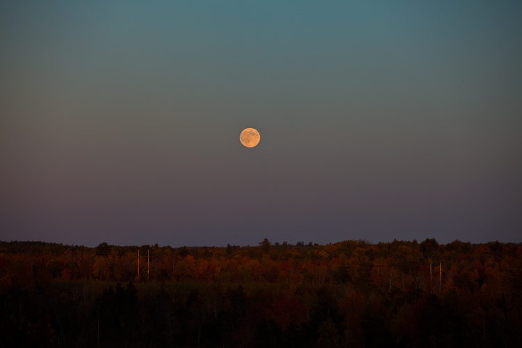 Moon Rise over Maine : Bangor : Maine