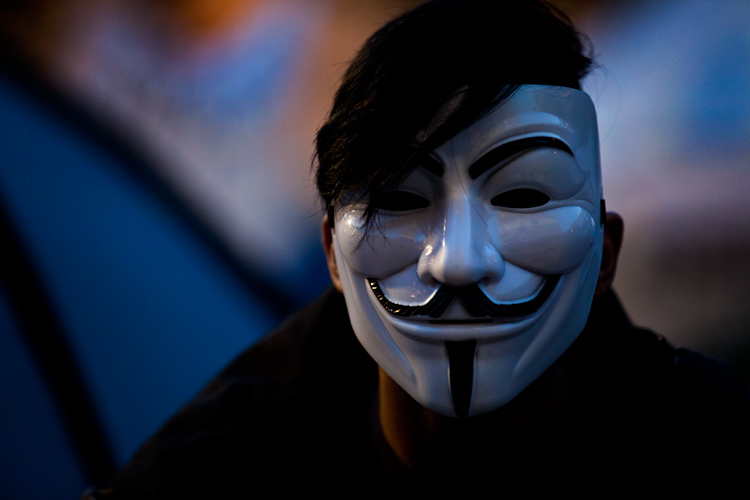 Moral Outrage : Guy Fawkes Protester : Occupy St Pauls London