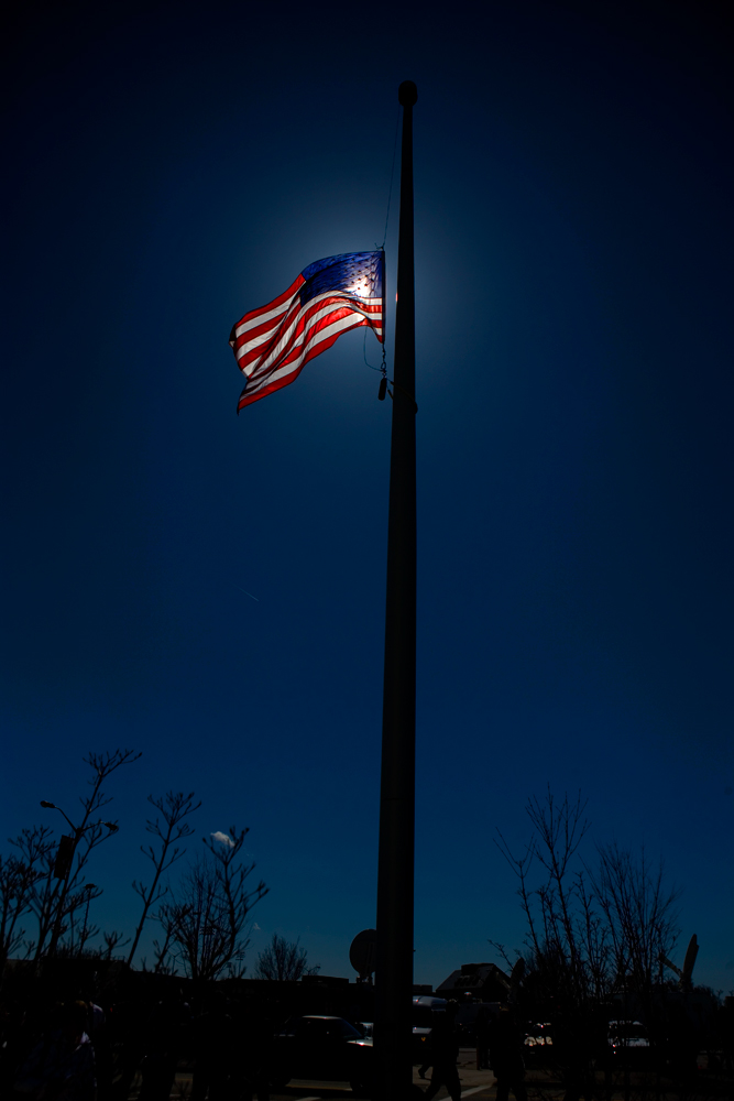 Half Mast Flags to Honor Dead Virginia Tech Massacre : Blacksburg : Virginia