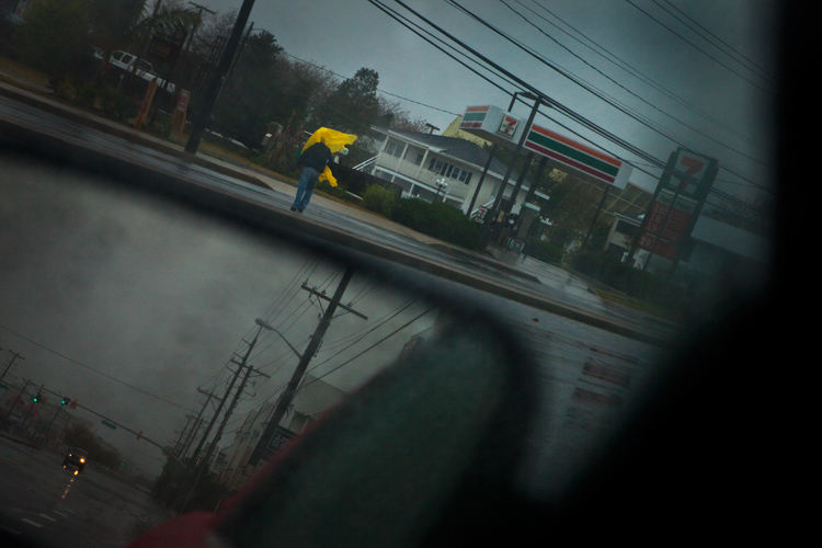 Yellow Plastic Poncho Against the Oncoming Hurricane : Ocean City : MD