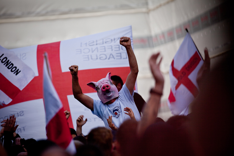 English Defence League Pig : London : UK