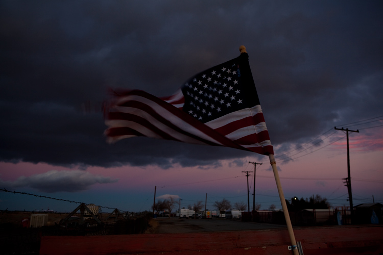 Flag in the Desert : Mojave : California