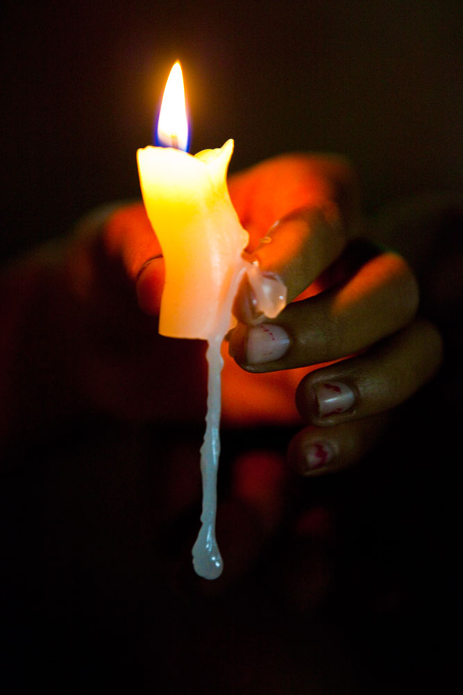 Candle in Memory of Mike Brown : Ferguson : Missouri