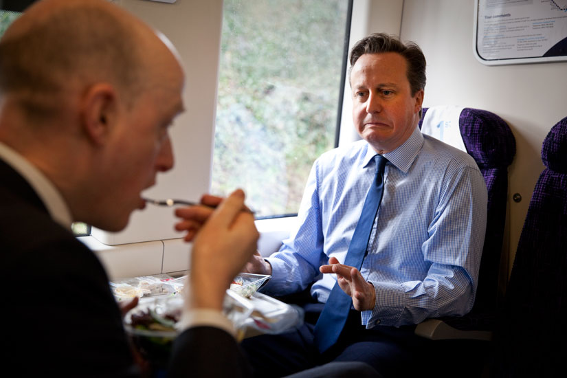 David Cameron Grim Joke Face : Train to London