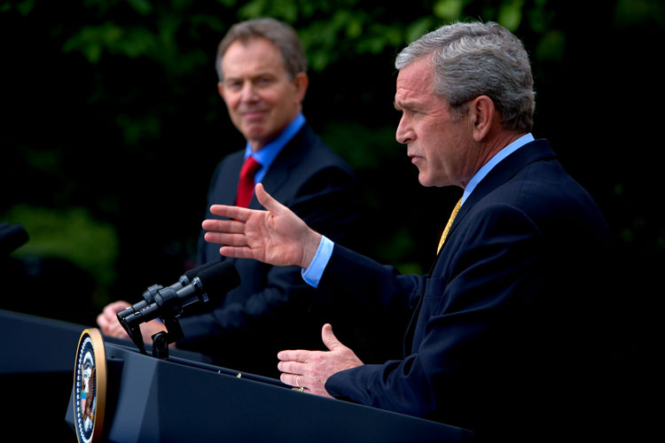 Bush Blair Final Show #3 : White House Rose Garden DC