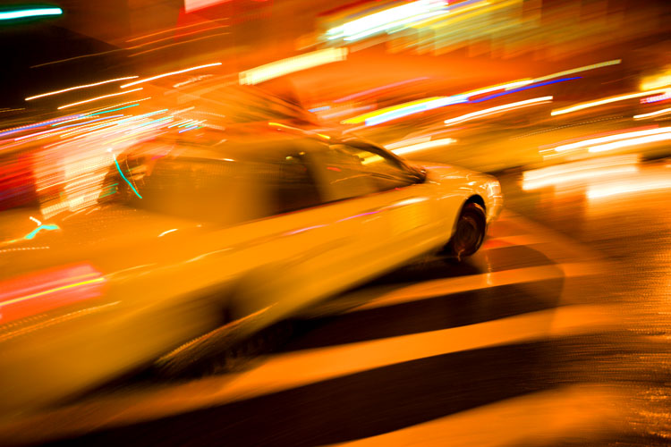 Taxi as Shooting Star : 23rd St & 8th Av NYC