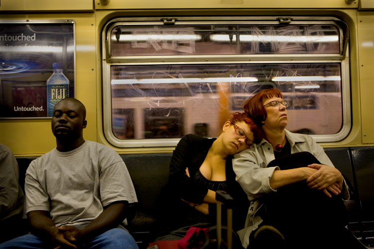 Untouched : Sleeping on the subway in from JFK : NYC