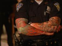 Tattooed Cop : Republican Convention 2004 : NYC
